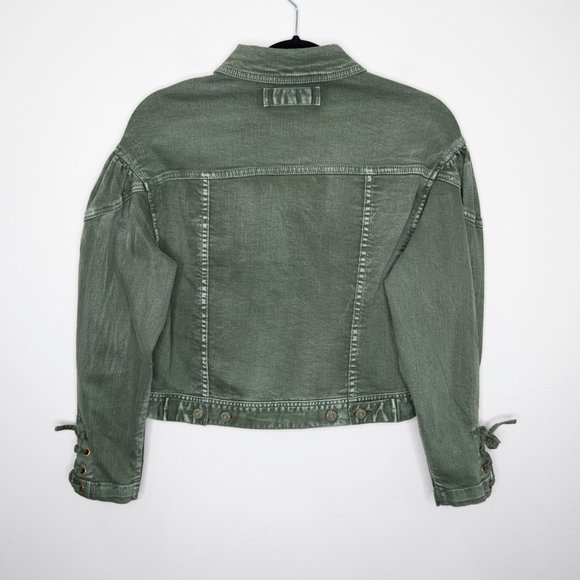 Ulla Johnson Atticus Denim Jacket Army Green F34 - Picture 5 of 12